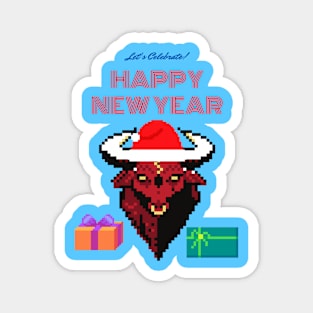 New year illustration with 2021 symbol - bull Magnet