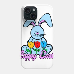 Happy Easter bunny with flowers Phone Case