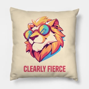 Lion in Sunglasses "Clearly Fierce" Pillow