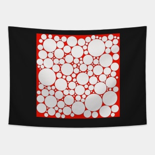 white and red pop art polka dot pattern Tapestry