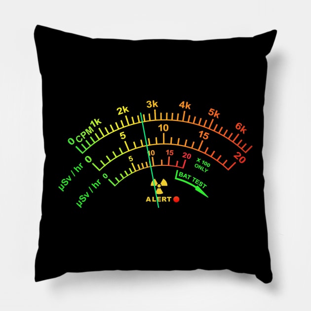 Geiger Counter - radiation meter fun Pillow by amarth-drawing