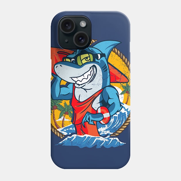 Shark Lifeguard Beach Lake Ocean Pool Party Phone Case by E