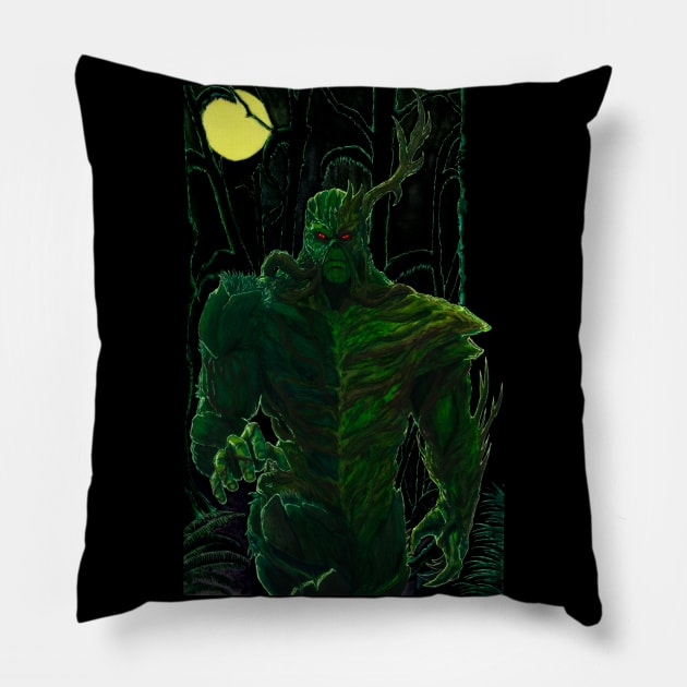 Swamp Thing Pillow by AnalogArtByAdam