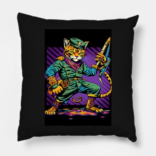 Stylish Psychedelic Cat Pillow