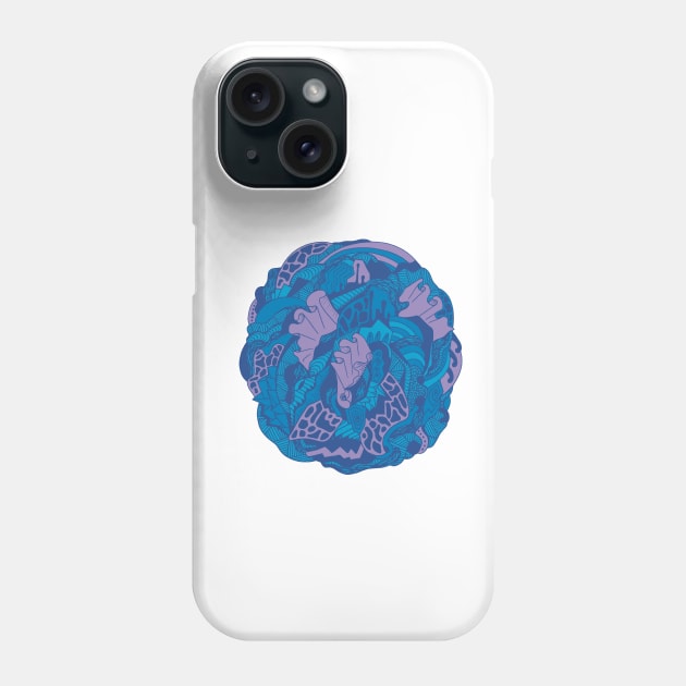 Mountain Blue Abstract Wave of Thoughts No 1 Phone Case by kenallouis