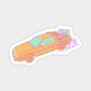 Retro Delorean Magnet