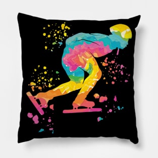 Ice Speed Skater Athlete Speed Skating Pillow