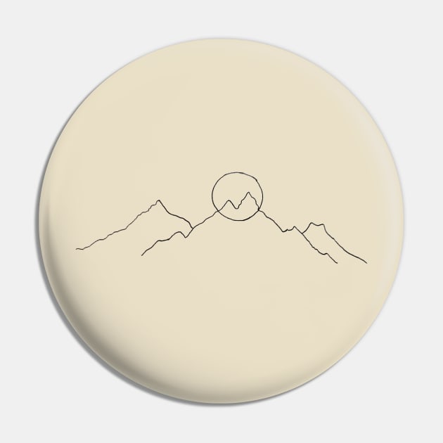 Minimalist Mountain & Sun Pin by StylishTayla