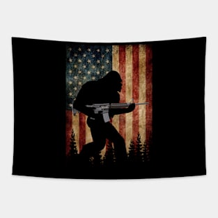 Bigfoot 2nd Amendment Right to Bear Arms Gift for Gun Owner Tapestry