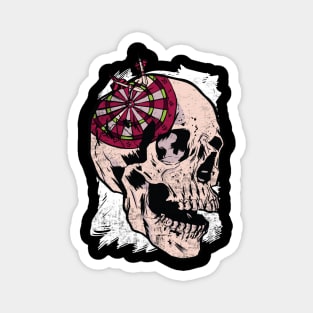 Dartboard Skull Funny Darts Player Magnet