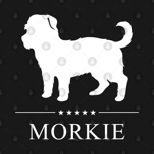 Morkie Dog White Silhouette by millersye