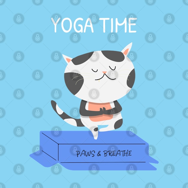 Funny cat doing yoga by Rdxart