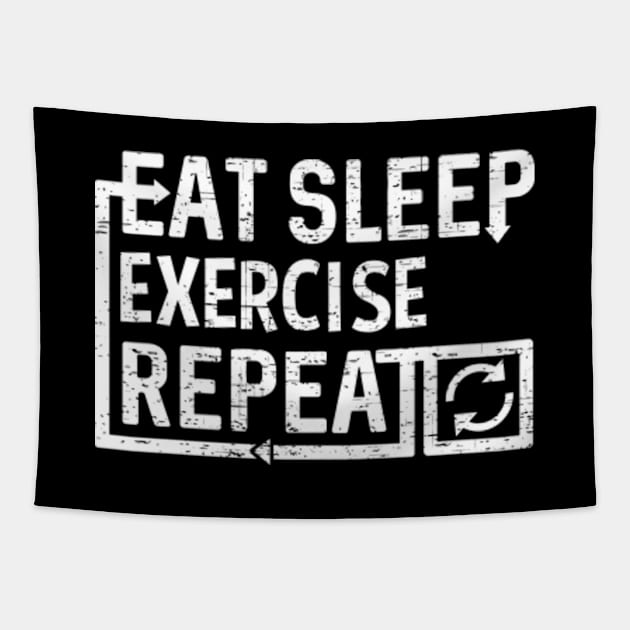 Eat Sleep Exercise Tapestry by Flippin' Sweet Gear