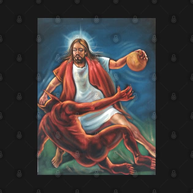 jesus crossing the devil by Vortex.Merch