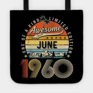 Awesome Since June 1960 Vintage 63rd Birthday Tote