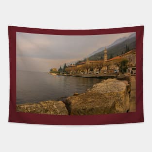 Castelletto Waterfront on Lake Garda in Italy Tapestry