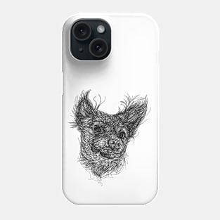 Dog draw with scribble art style Phone Case