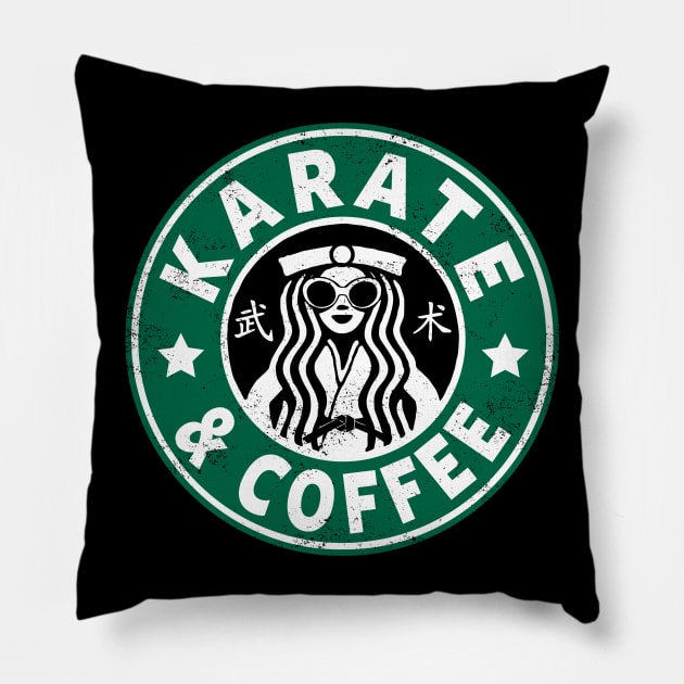 KARATE - KARATE AND COFFEE Pillow by Tshirt Samurai