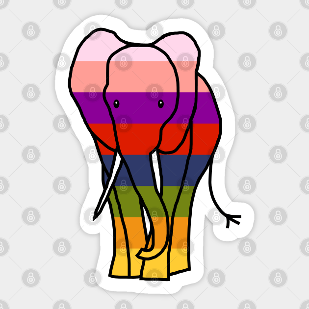 Rainbow Elephant - Elephant - Sticker | TeePublic