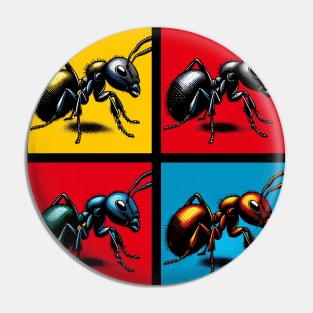 Pop Black Wood Ants Art - Cool Insect Pin