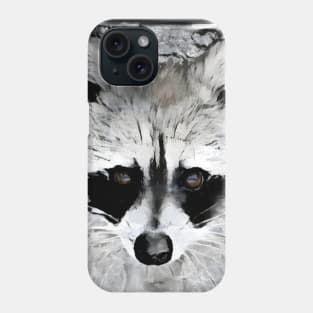 Raccoon Black and White Spray Paint Wall Phone Case