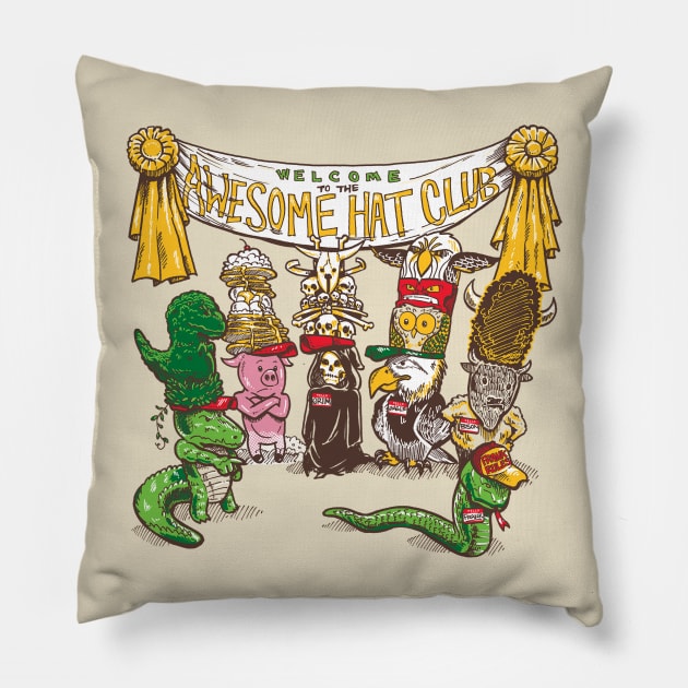 Awesome Hat Club Pillow by nickv47