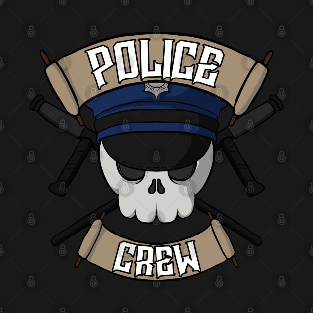 Police crew Jolly Roger pirate flag by RampArt