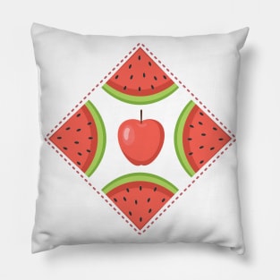 Apple Watermelon Badge Pillow