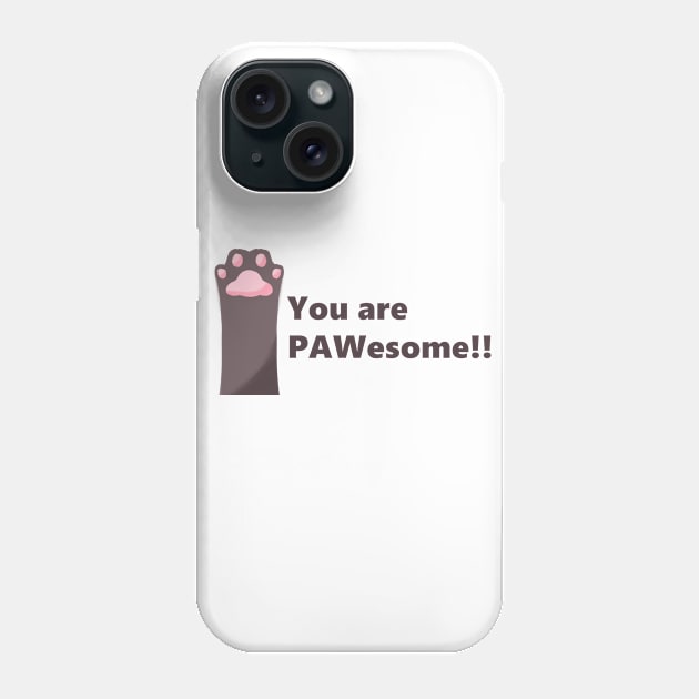 PAWsome Black Cat Paw Phone Case by ArtsyStormy