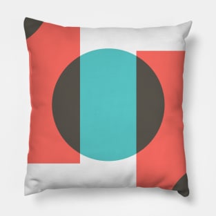 80s vibe aqua & coral Pillow