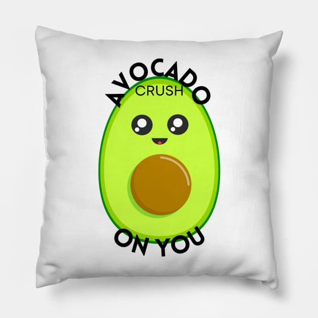 Avocado Cute Food Sticker Pillow by Blue Moon Barn