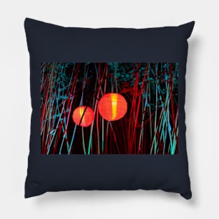 Beautiful lanterns at night Pillow