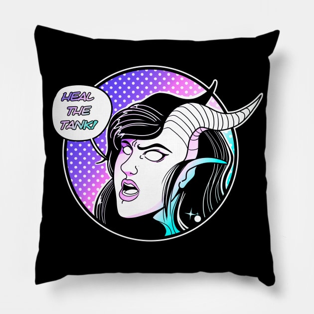 Heal the Tank!! Pillow by quietduna