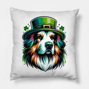 Hovawart Dog Embraces Saint Patrick's Day Spirit Pillow