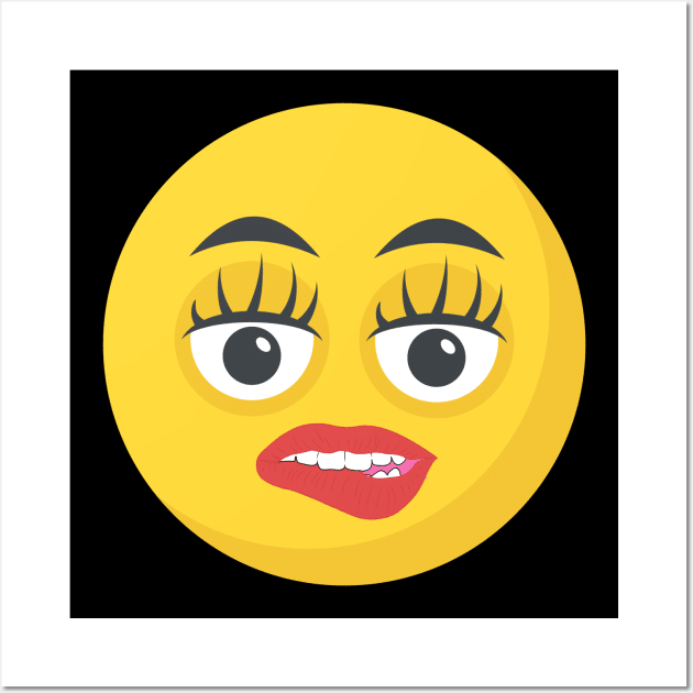 Lip Bite Emoji | Art Print