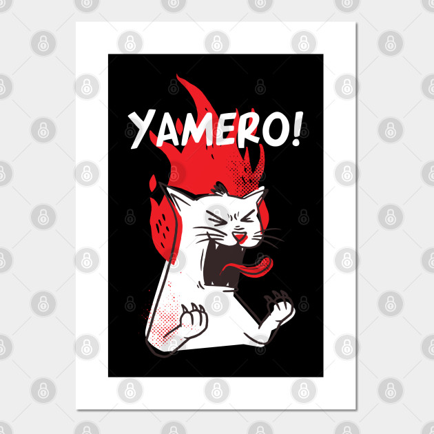 Funny Cat Meme Yamero Black Variant Cat Posters And Art