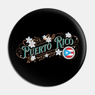 Puerto Rico Classic Vintage Sign Pin