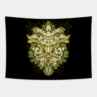 Green Man Celtic Pagan Mythology Irish Nature God Tapestry