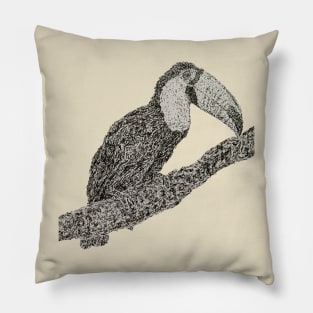 Dotwork Toucan Art Print Pillow