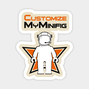 Banksy Style Astronaut Minifig and Customize My Minifig Logo Magnet