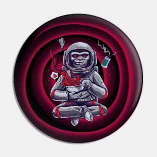 Monkey moon red hypnotical in space Pin