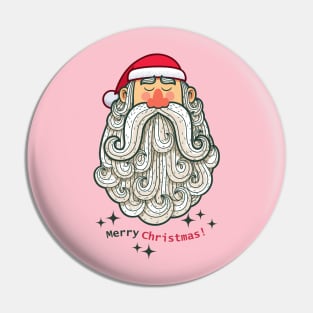 Merry Christmas Santa With Long Beard Pin