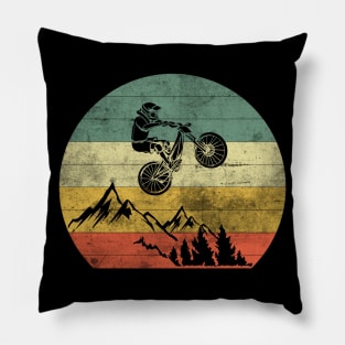 Mountain Bike Silhouette BMX MTB Downhill Gift Idea Pillow