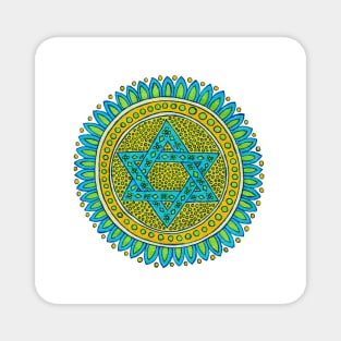 Star of David Sunflower Magnet