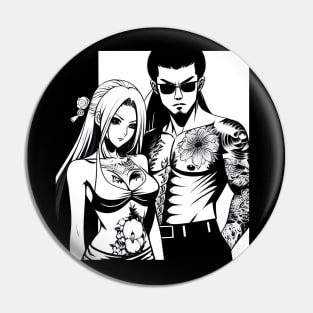 Japanese Tattoo Girlfriend Boyfriend Anime Couple Pin