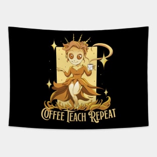 Coffee Teach Repeat Tapestry