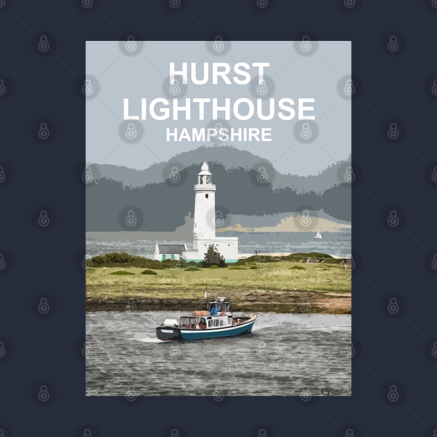 Hurst Lighthouse Hampshire gift. Travel poster by BarbaraGlebska