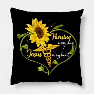 Nursing In My Veins In My Heart Jesus Fowlower Pillow