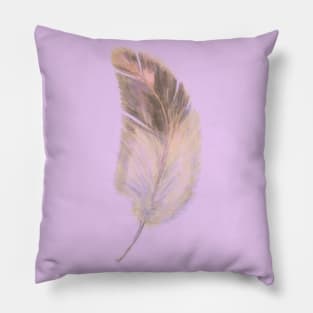 Pink and brown single feather Pillow