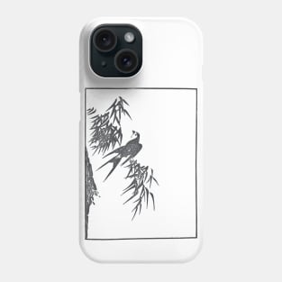 Retro Vintage, Swallow And Willow Tree, Japanese Aesthetic, Black Phone Case